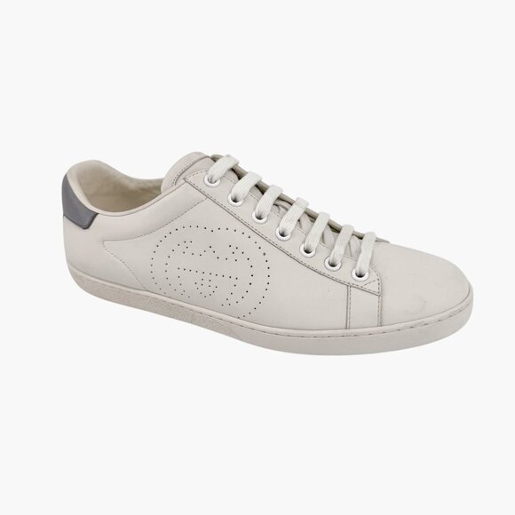 Gucci Ace GG Interlock Logo Low Top Sneakers White Leather Size 39 US 9 Women - Picture 9 of 14